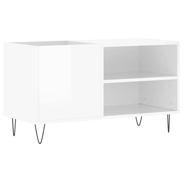 Plattenschrank Hochglanz-Weiß 85x38x48 cm Holzwerkstoff