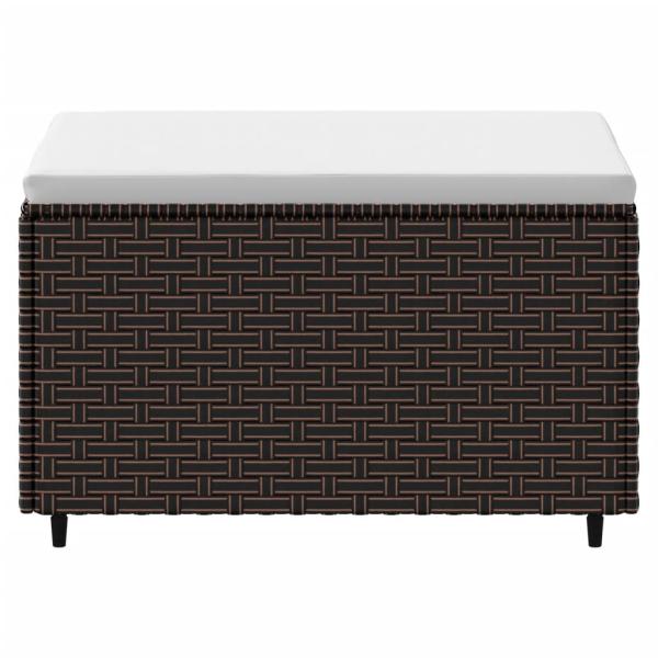 Gartenhocker mit Kissen Braun Poly Rattan