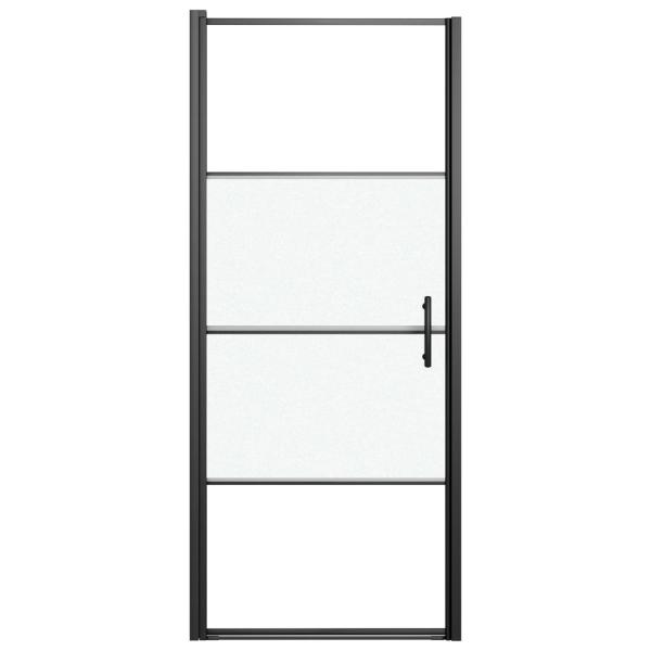 Duschtür 81x195 cm Halbmatt Hartglas Schwarz