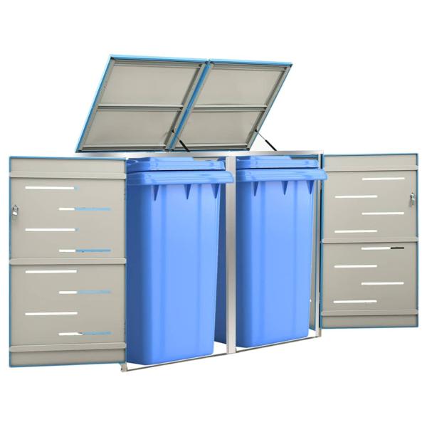 ARDEBO.de - Mülltonnenbox für 2 Tonnen 138x77,5x115 cm Edelstahl