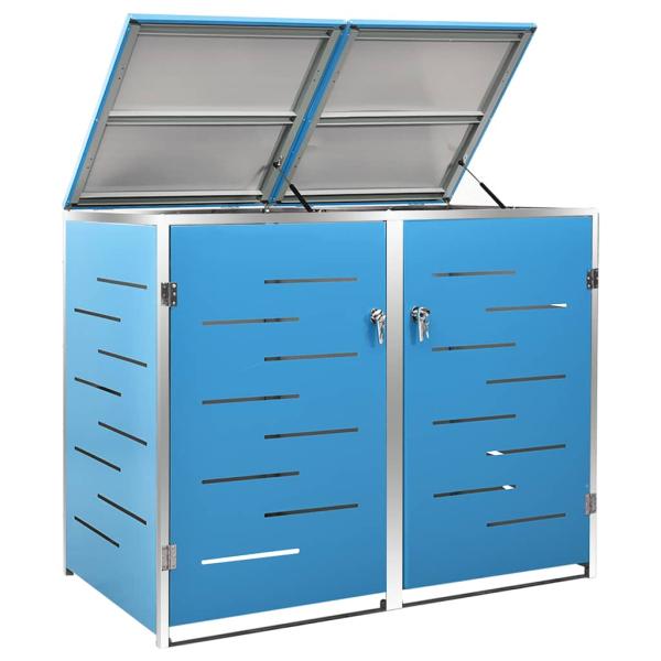 Mülltonnenbox für 2 Tonnen 138x77,5x115 cm Edelstahl