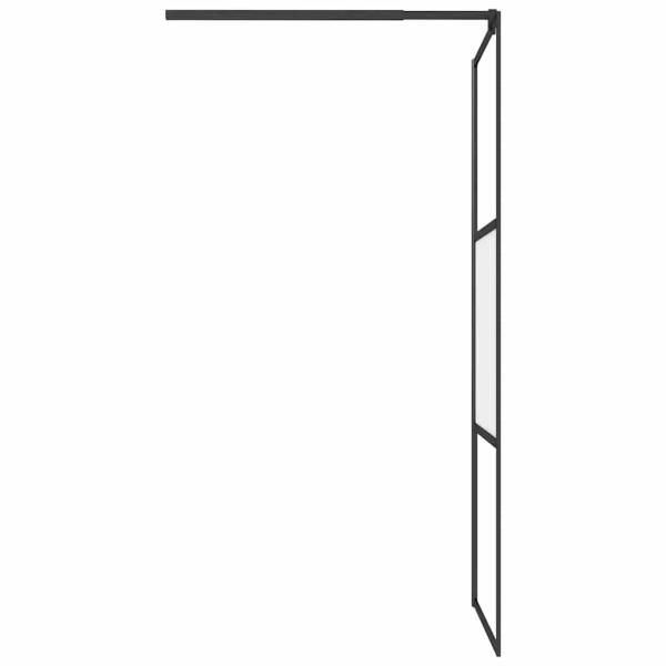 Duschwand für Walk-In Dusche 90x195 cm ESG Halbmattiert Schwarz