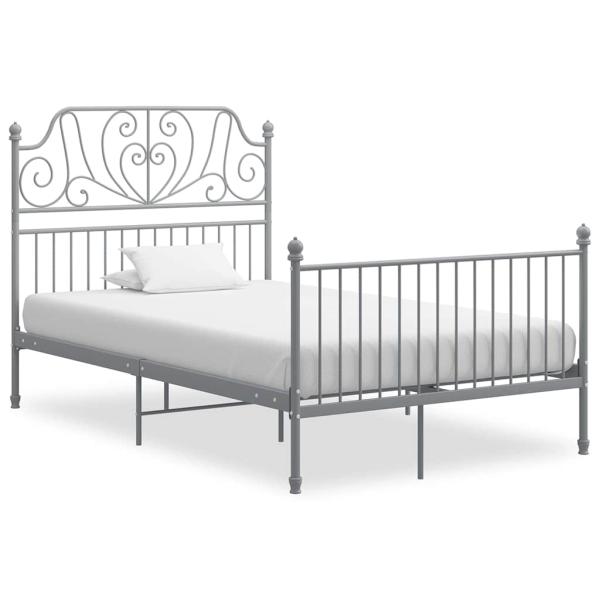 ARDEBO.de - Bettgestell Grau Metall 120x200 cm