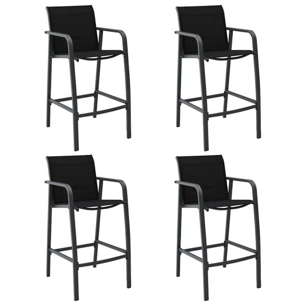 ARDEBO.de - Garten-Barstühle 4 Stk. Schwarz Textilene
