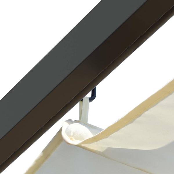 Pergola mit Versenkbarem Dach Cremeweiß 3x3 m Stahl