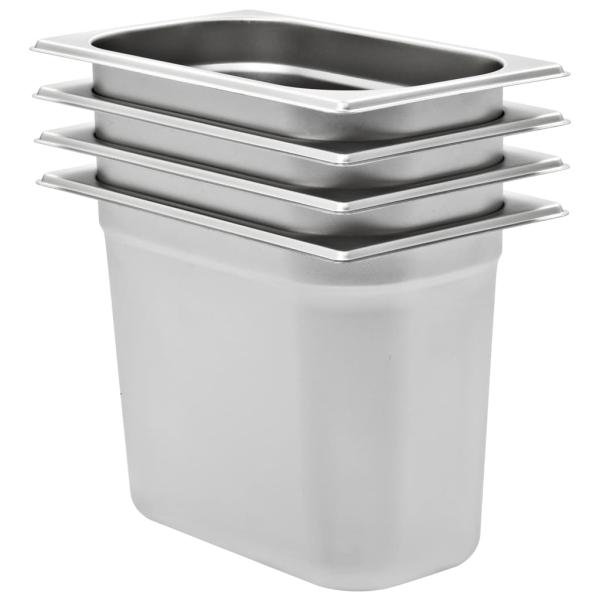 ARDEBO.de - Gastronormbehälter 4 Stk. GN 1/4 200 mm Edelstahl