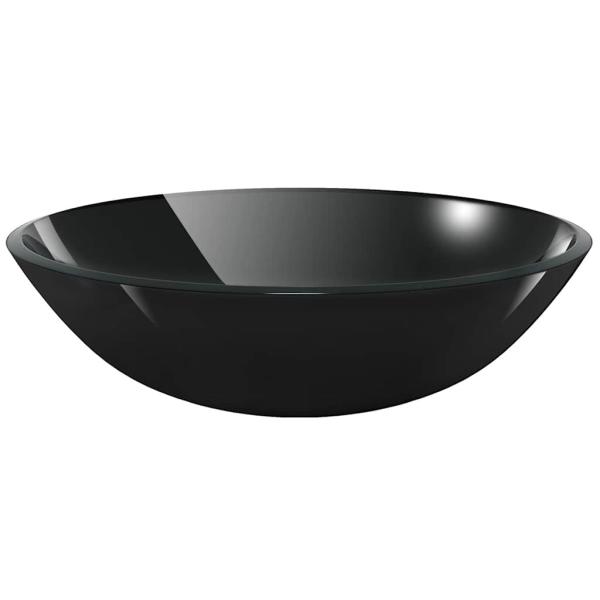 Waschbecken Hartglas 42 cm schwarz