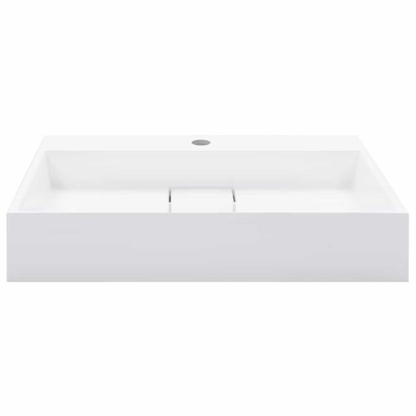 Waschbecken 60 x 38 x 11 cm Mineralguss/Marmorguss Weiß