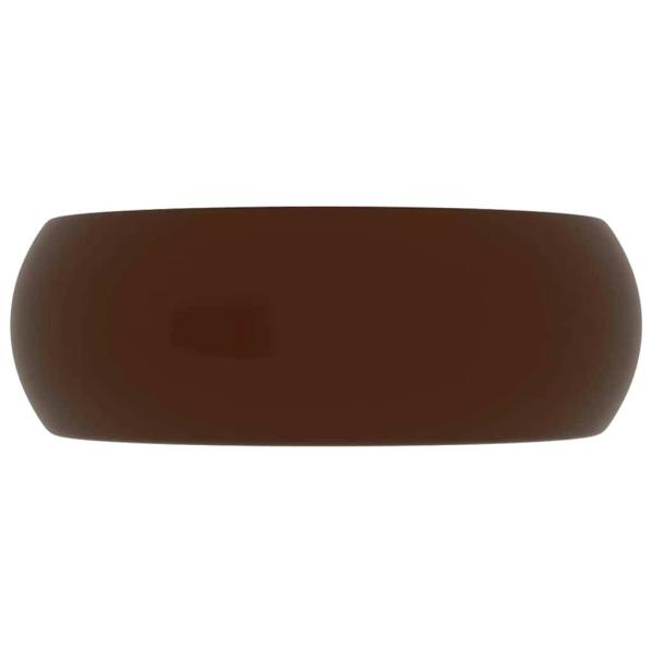 Luxuriöses Waschbecken Rund Matt Dunkelbraun 40x15 cm Keramik