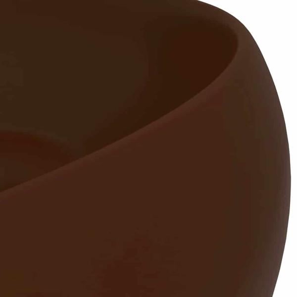 Luxuriöses Waschbecken Rund Matt Dunkelbraun 40x15 cm Keramik