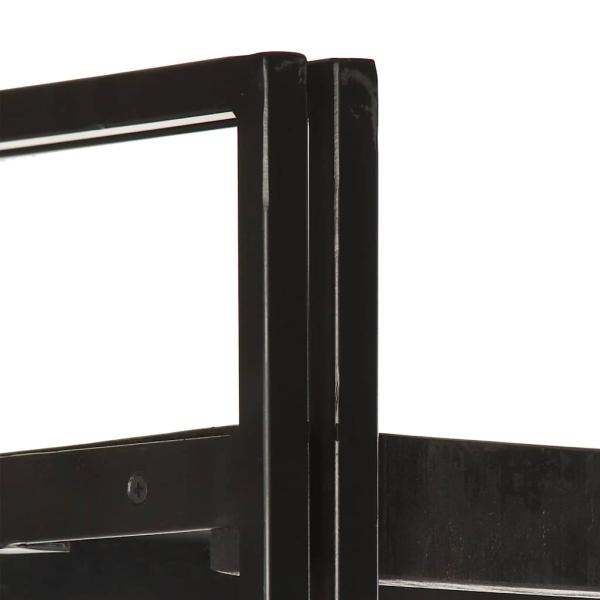 Bücherregal 3 Fächer Schwarz 90x30x80 cm Mango Massivholz