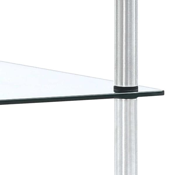 Regal mit 4 Ablagen Transparent 40x40x100 cm Hartglas