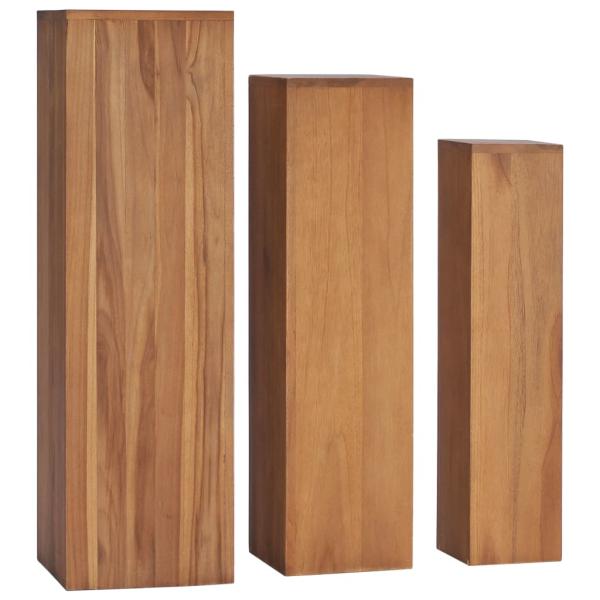 ARDEBO.de - 3-tlg. Pflanzenständer-Set Massivholz Teak