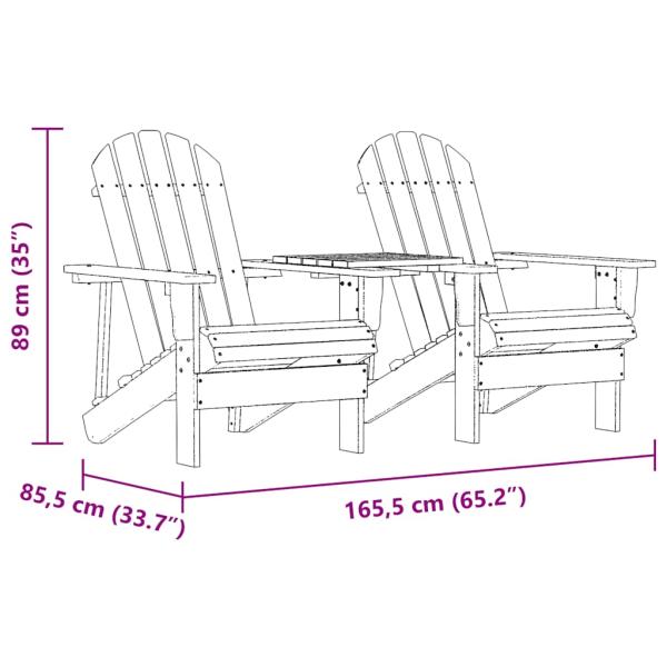 Adirondack-Gartenstühle mit Tisch Massivholz Tanne