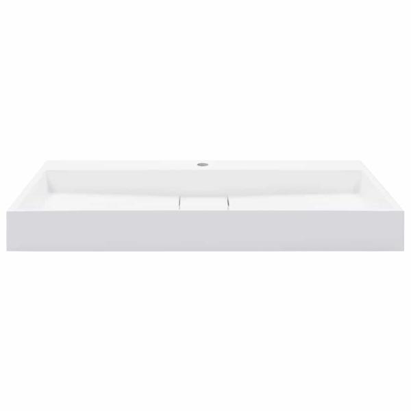 Waschbecken 100 x 46 x 11 cm Mineralguss/Marmorguss Weiß