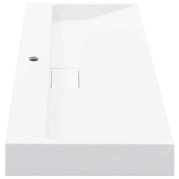 Waschbecken 100 x 46 x 11 cm Mineralguss/Marmorguss Weiß