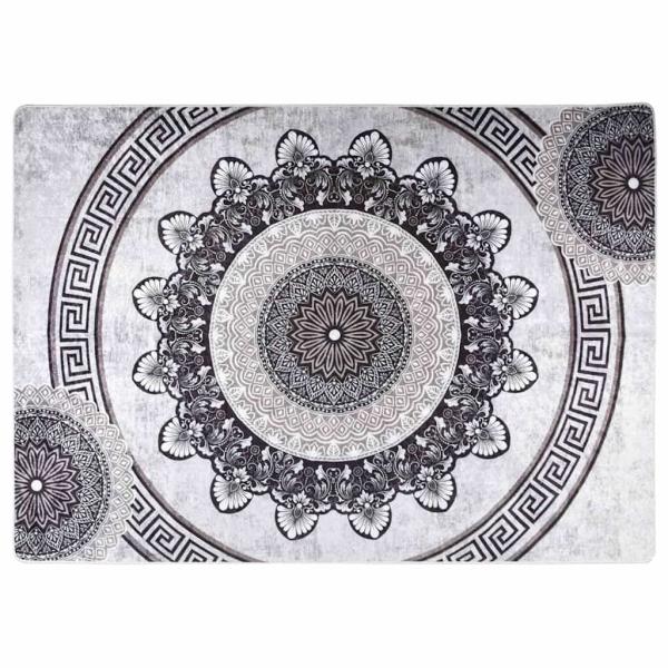 Teppich Waschbar Schwarz und Grau 120x180 cm