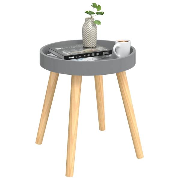 Beistelltisch Grau 38x38x40 cm Holzwerkstoff Massivholz Kiefer