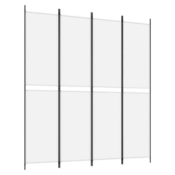 4-tlg. Paravent Weiß 200x220 cm Stoff