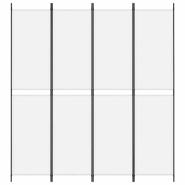 4-tlg. Paravent Weiß 200x220 cm Stoff