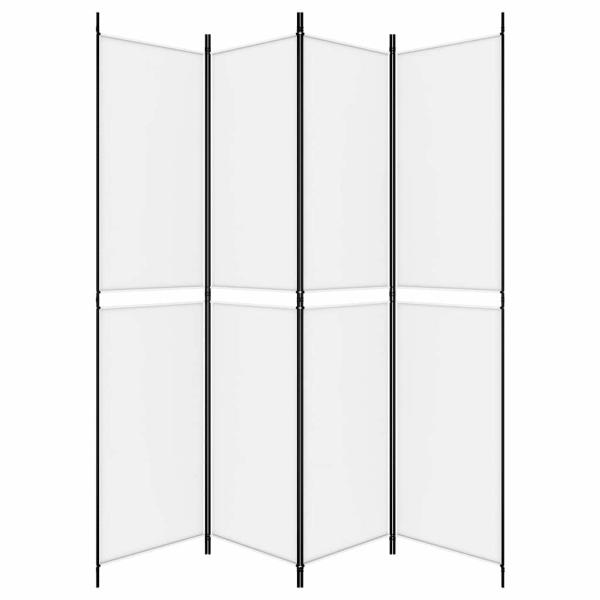 4-tlg. Paravent Weiß 200x220 cm Stoff