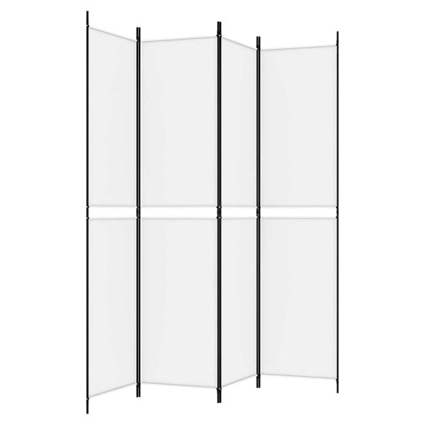 4-tlg. Paravent Weiß 200x220 cm Stoff