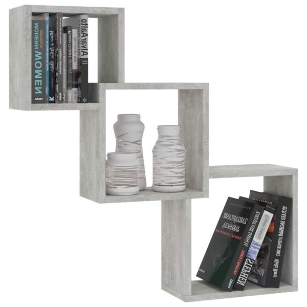 W?rfel-Wandregale Betongrau 68x15x68 cm Holzwerkstoff
