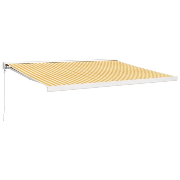 Markise Einziehbar Gelb und Weiß 4,5x3 m Stoff und Aluminium