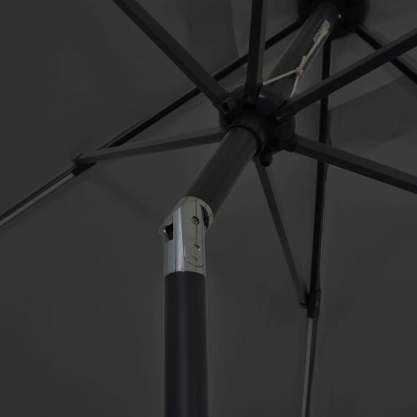 Sonnenschirm mit LED-Beleuchtung und Alu-Mast 300 cm Anthrazit