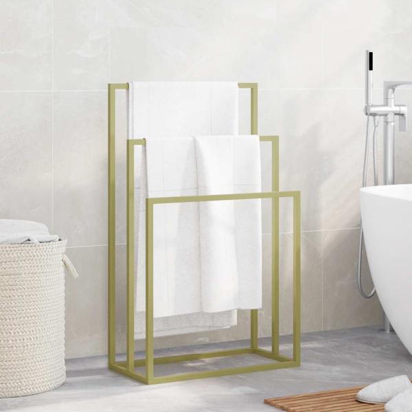 ARDEBO.de - Handtuchständer Golden 48x24x79 cm Eisen