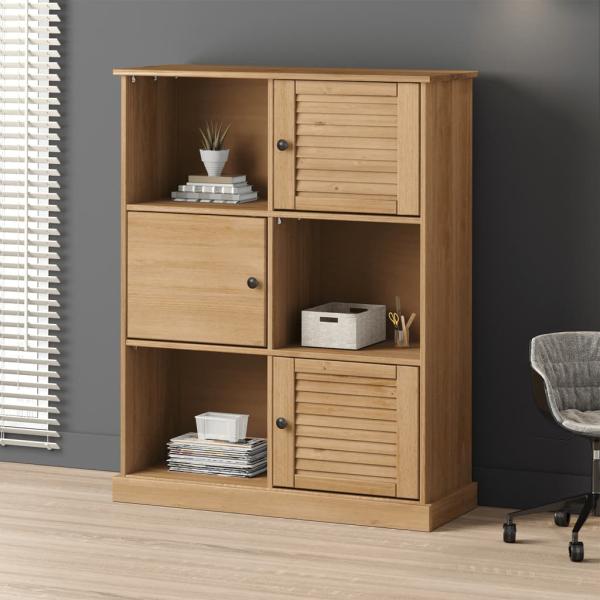 ARDEBO.de - B?cherregal VIGO 90x35x114,5 cm Massivholz Kiefer