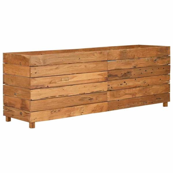 Hochbeet 150x40x55 cm Teak Altholz und Stahl