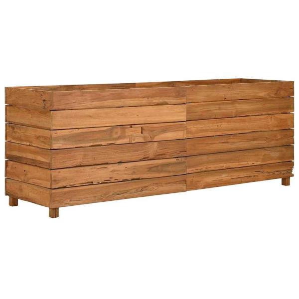 Hochbeet 150x40x55 cm Teak Altholz und Stahl
