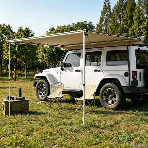 ARDEBO.de - Wohnwagen-Markise 2x2,5x2,15 m Beige
