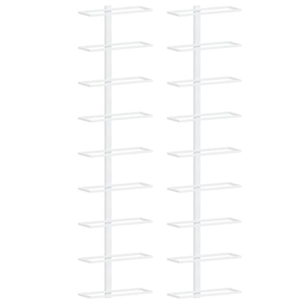 Wand-Weinregal für 9 Flaschen 2 Stk. Weiß Eisen