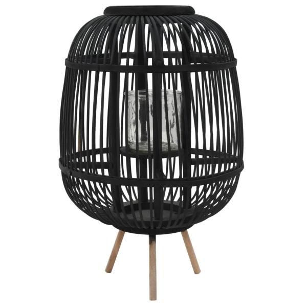 ARDEBO.de - Standkerzenhalter Bambus Schwarz