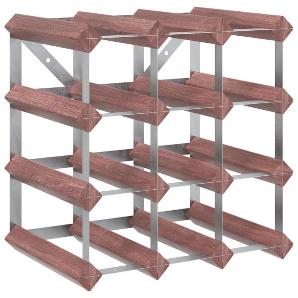 Weinregal für 12 Flaschen Braun Massivholz Kiefer
