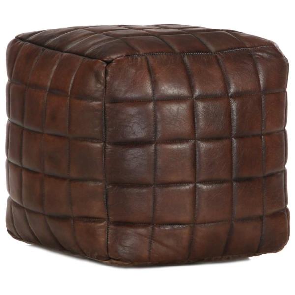 ARDEBO.de - Pouf Dunkelbraun 40 x 40 x 40 cm Echtes Ziegenleder