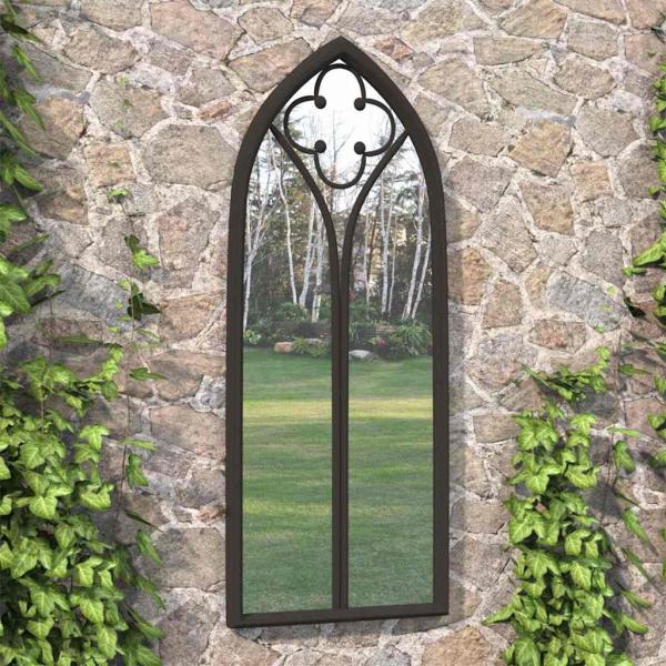 ARDEBO.de - Gartenspiegel Schwarz 100x45 cm Eisen