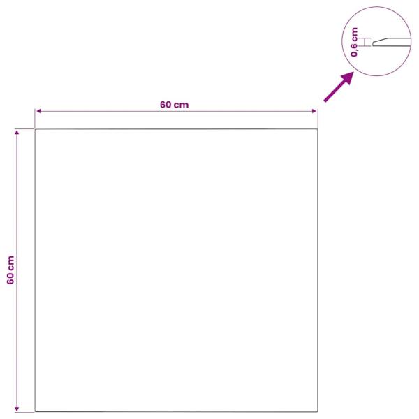 Tischplatte Transparent 60x60 cm Hartglas