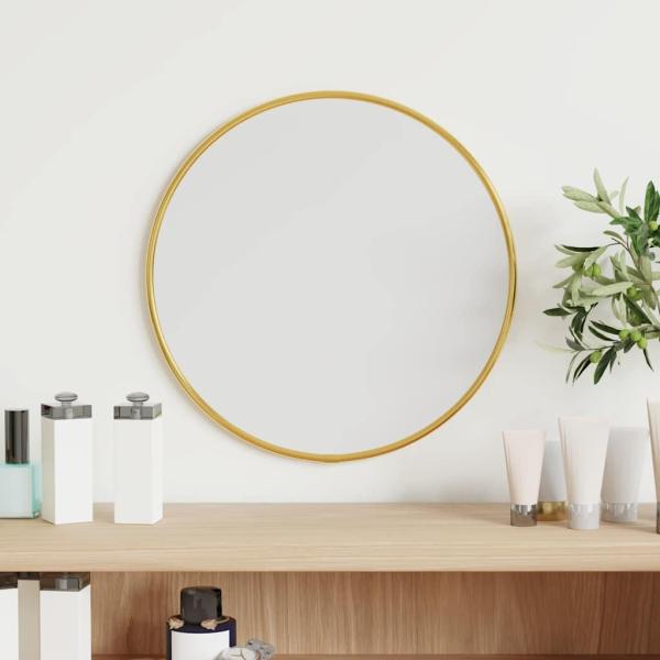 ARDEBO.de - Wandspiegel Golden Ø 30 cm Rund