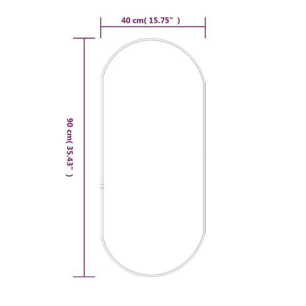 Wandspiegel Silbern 90x40 cm Oval