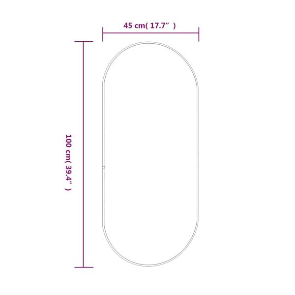 Wandspiegel Schwarz 100x45 cm Oval
