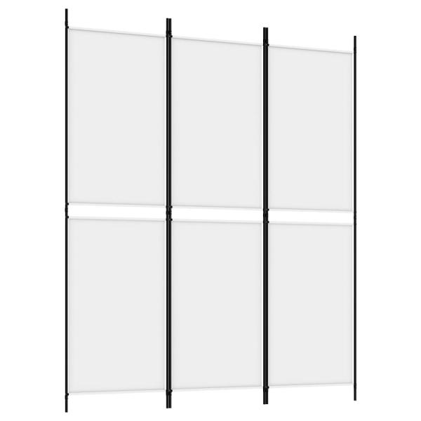 3-tlg. Paravent Weiß 150x180 cm Stoff