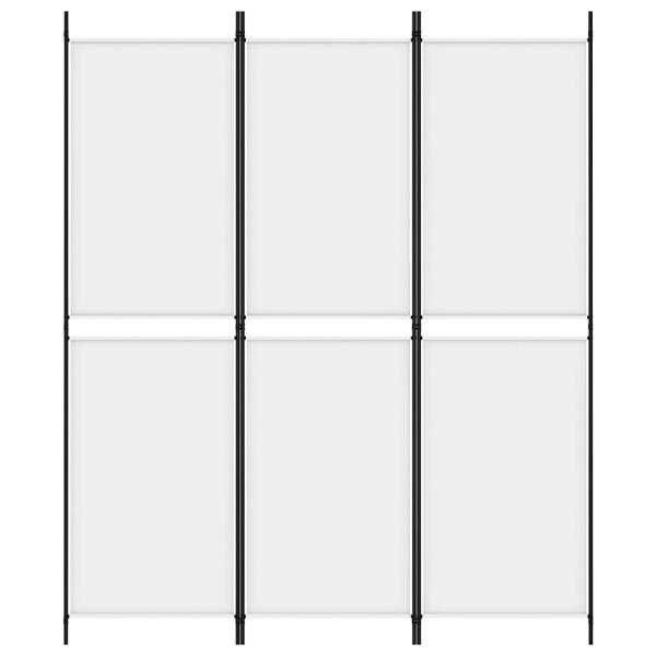 3-tlg. Paravent Weiß 150x180 cm Stoff