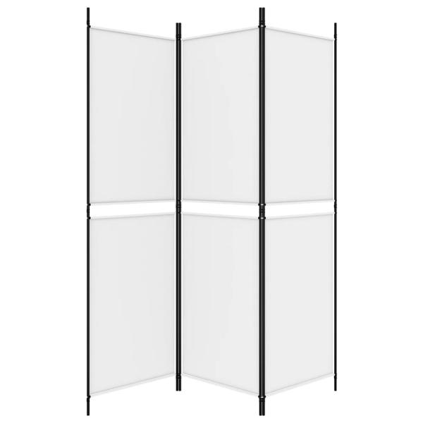 3-tlg. Paravent Weiß 150x180 cm Stoff