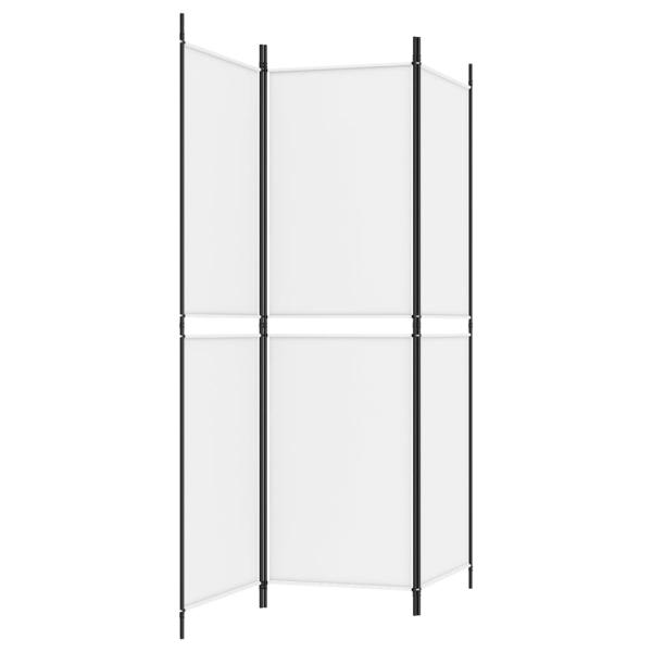 3-tlg. Paravent Weiß 150x180 cm Stoff
