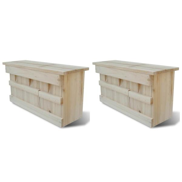 ARDEBO.de - Spatzenhaus 2 Stk. Holz 44 x 15,5 x 21,5 cm