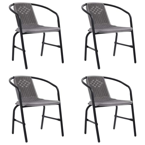 ARDEBO.de - Gartenstühle 4 Stk. Rattan-Optik Kunststoff und Stahl 110 kg