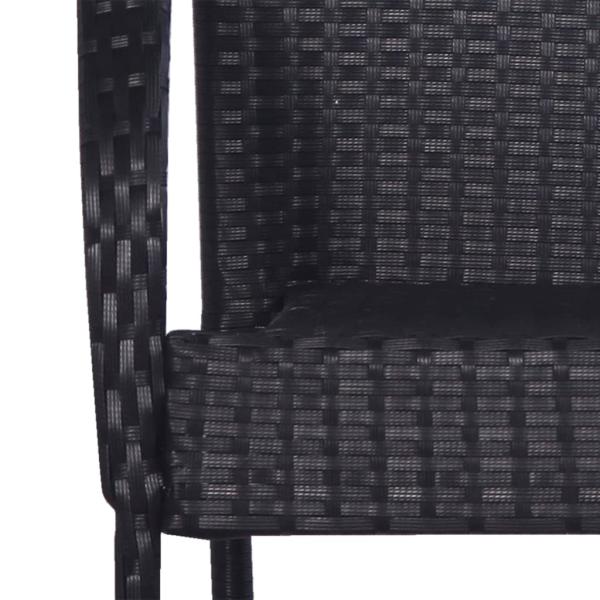 5-tlg. Garten-Essgruppe Schwarz Poly Rattan
